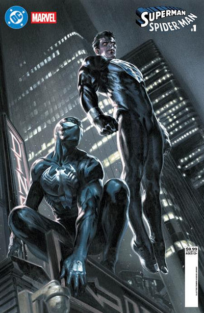 DC/MARVEL SUPERMAN/SPIDER-MAN - CVR G GABRIELE DELL OTTO SUPERMAN BLACK & SPIDER-MAN BLACK CARD STOCK VAR #1