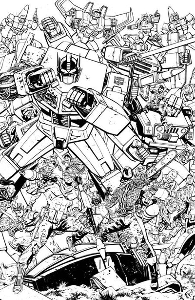 GI JOE #23 CVR G TOM REILLY TRANSFORMERS B&W ENERGON UNIVERSE 3RD ANNIVERSARY CONNECTING VAR