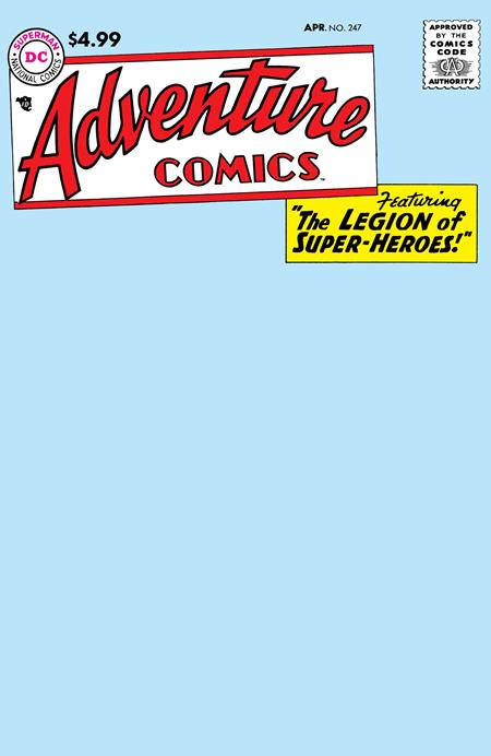 Adventure Comics #247 Facsimile Edition Cover B Blank Card Stock Variant (DC Comics, 2026)
