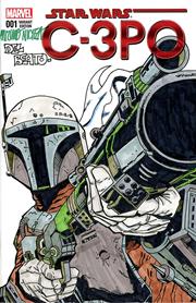 DF Marvel Comics Star Wars Commissioned Cover Art Signed And Remarked BY Mariano Nicieza And Joe Delbeato With A Mandalorian Sketch (Dynamite Entertainment, 2026)