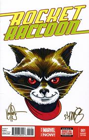 DF Rocket Raccoon #1 Blank Variant Signed BY Skottie Young And Remarked BY Ken Haeser With A Rocket Sketch (Dynamite Entertainment, 2026)