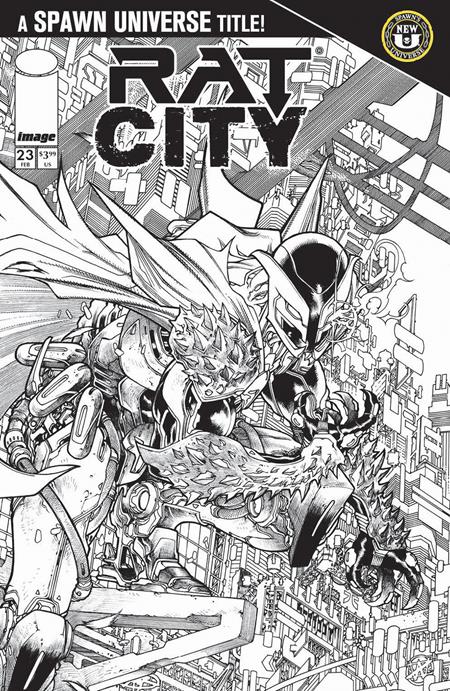 SPAWN RAT CITY CVR B HARVEY TOLIBAO B&W VAR #23