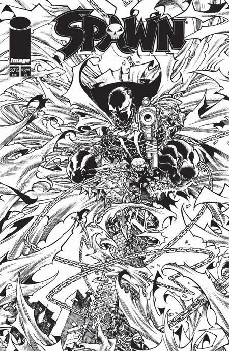 SPAWN CVR B HARVEY TOLIBAO B&W VAR #375