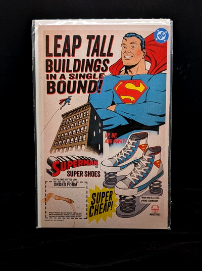 Superman #21B Dave Johnson Variant 2024 - Throwback Superman Shoe Ad!