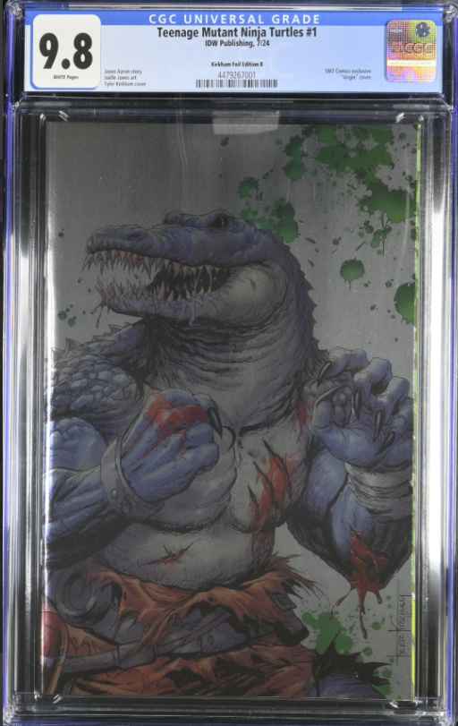 TMNT Tyler Kirkham SDCC Damage Leatherhead Foil Variant CGC 9.8 LTD 500