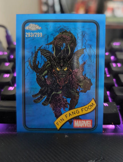 2025 Marvel Blue Foil Capt. Britain 166/299 Amaranth 178/299 Fin Fang Foom 293