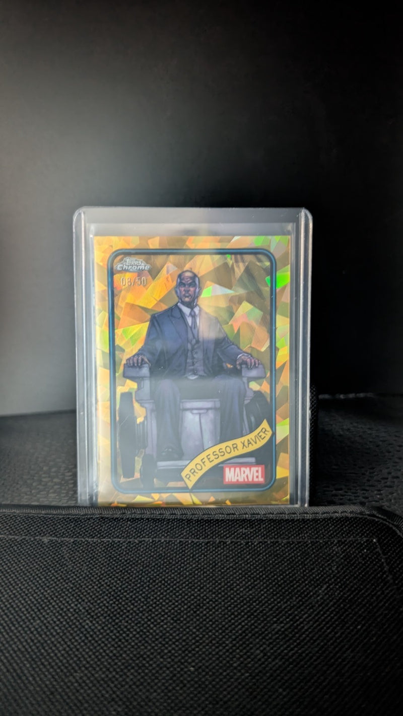 Topps Marvel Sapphire '25 Professor Xavier 08/50 Gold Sapphire Finish!