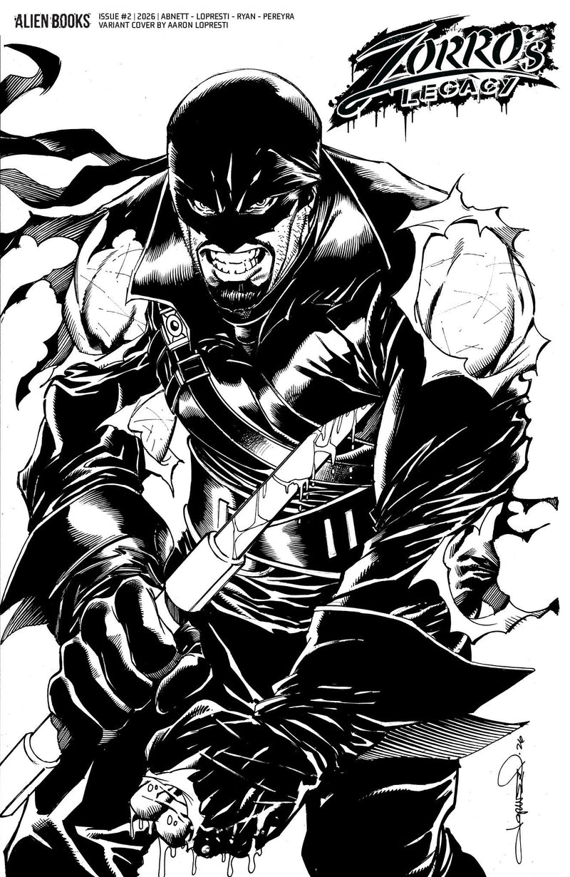 Zorro's Legacy #2 Variant D (Lopresti B&W) (IDW Publishing, 2026)